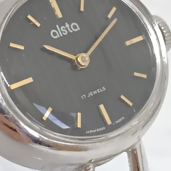 VINTAGE Alsta 8020-7400R Women\'s 27mm Manual Wind Oval Dial Bangle Watch main image 5
